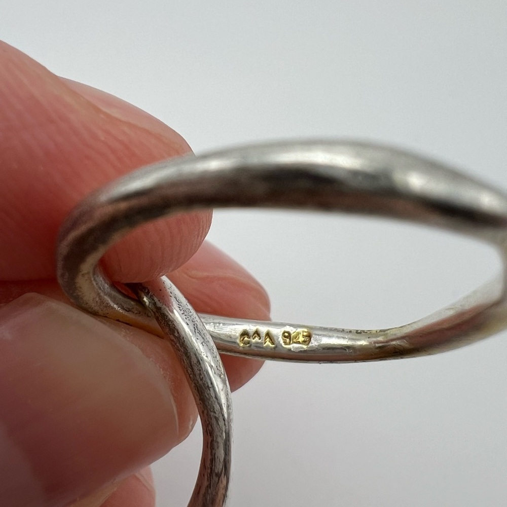 Sterling Silver Double Interlocking Rings -Size 8… - image 4